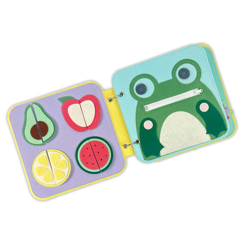 Montessori Sensory Quiet Book- Animals & Fruits